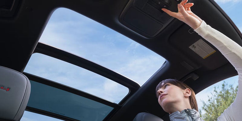 Acadia interior with panoramic sunroof